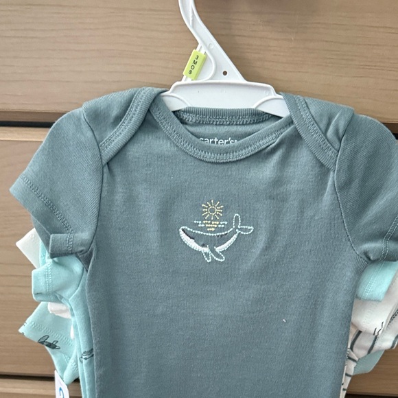Carter's Seafoam Blue Baby Bodysuit Set - Picture 8 of 8
